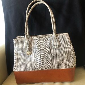 ❤️Brahmin Snakeskin Leather Satchel Bag- RARE